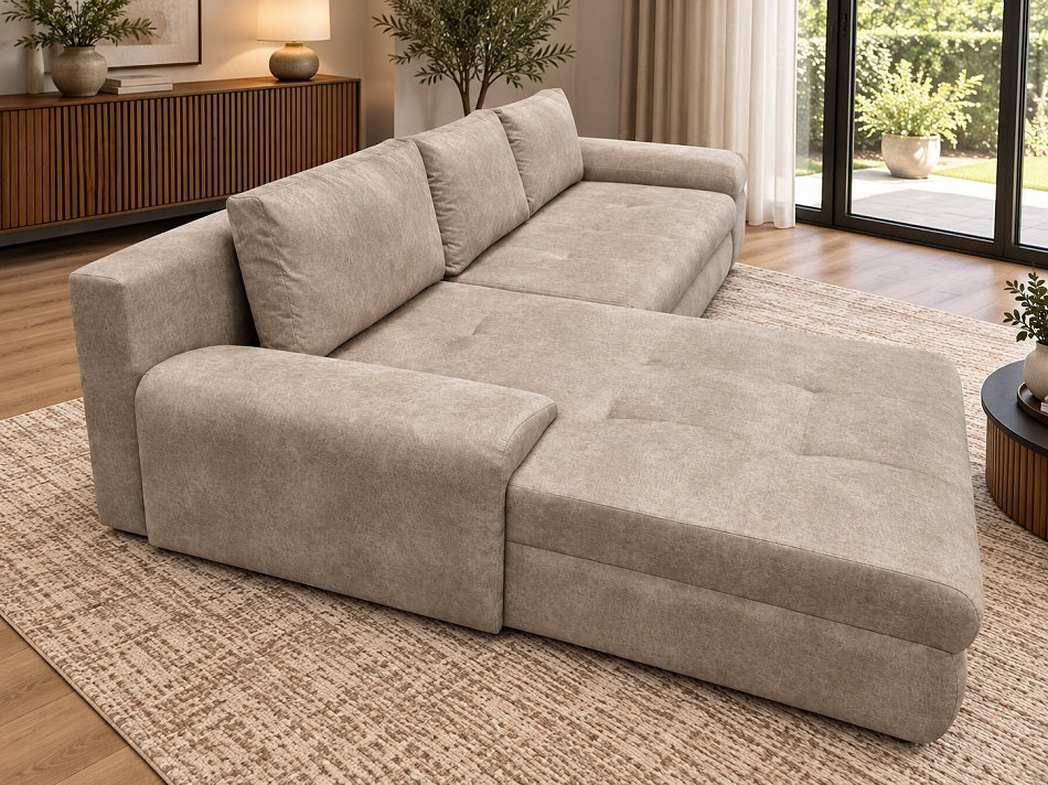 Ex-Display Bono Corner Sofa Bed With Storage Arizona Marble
