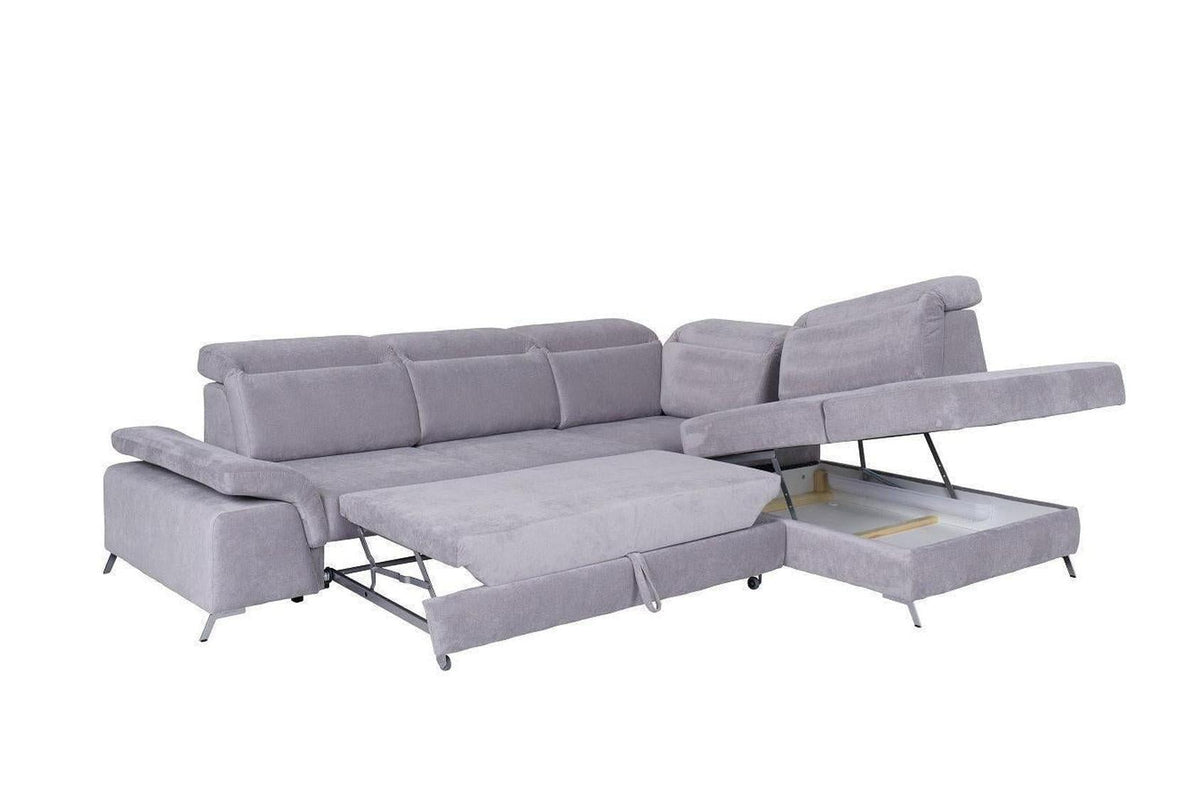 Calvaro Corner Sofa Bed With Storage