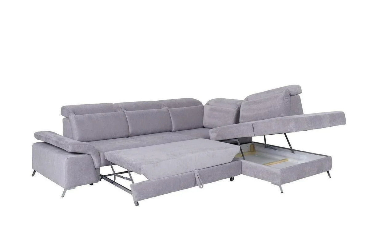 Calvaro Corner Sofa Bed With Storage