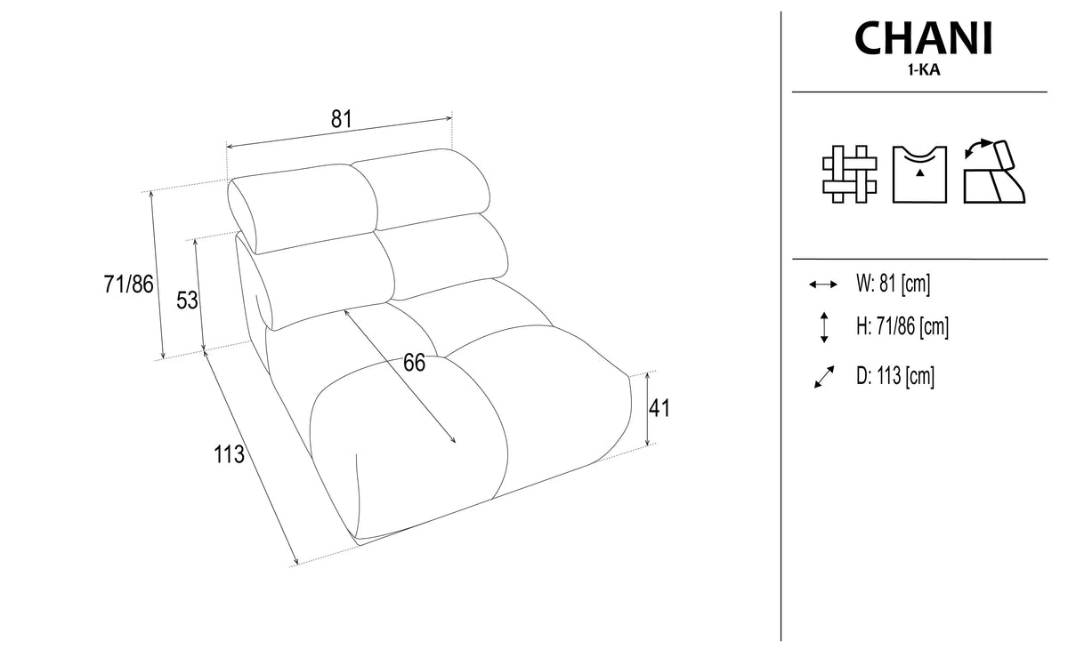Chani Armchair dimensions