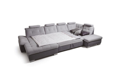 Cremona XL Corner Sofa Bed + 4 Headrests Kronos 9 Fast Delivery