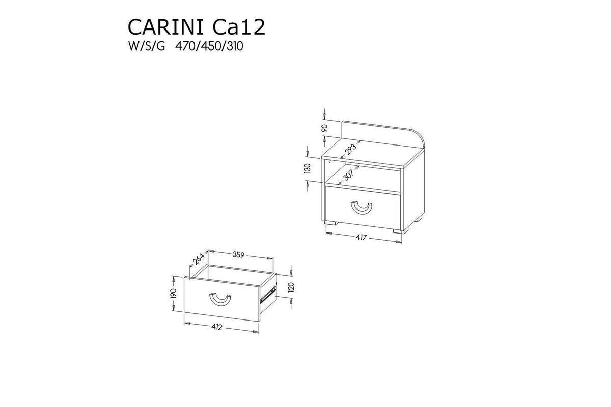 Carini Bedside Table 45
