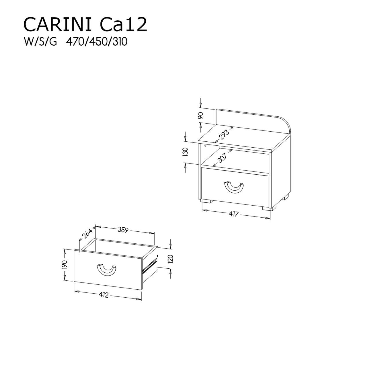 Carini Bedside Table 45