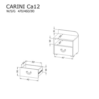 Carini Bedside Table 45