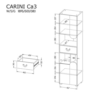 Carini Bookshelf 50 - Msofas LTD