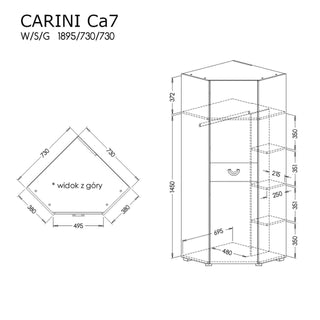 Carini Corner Wardrobe 189 - Msofas LTD