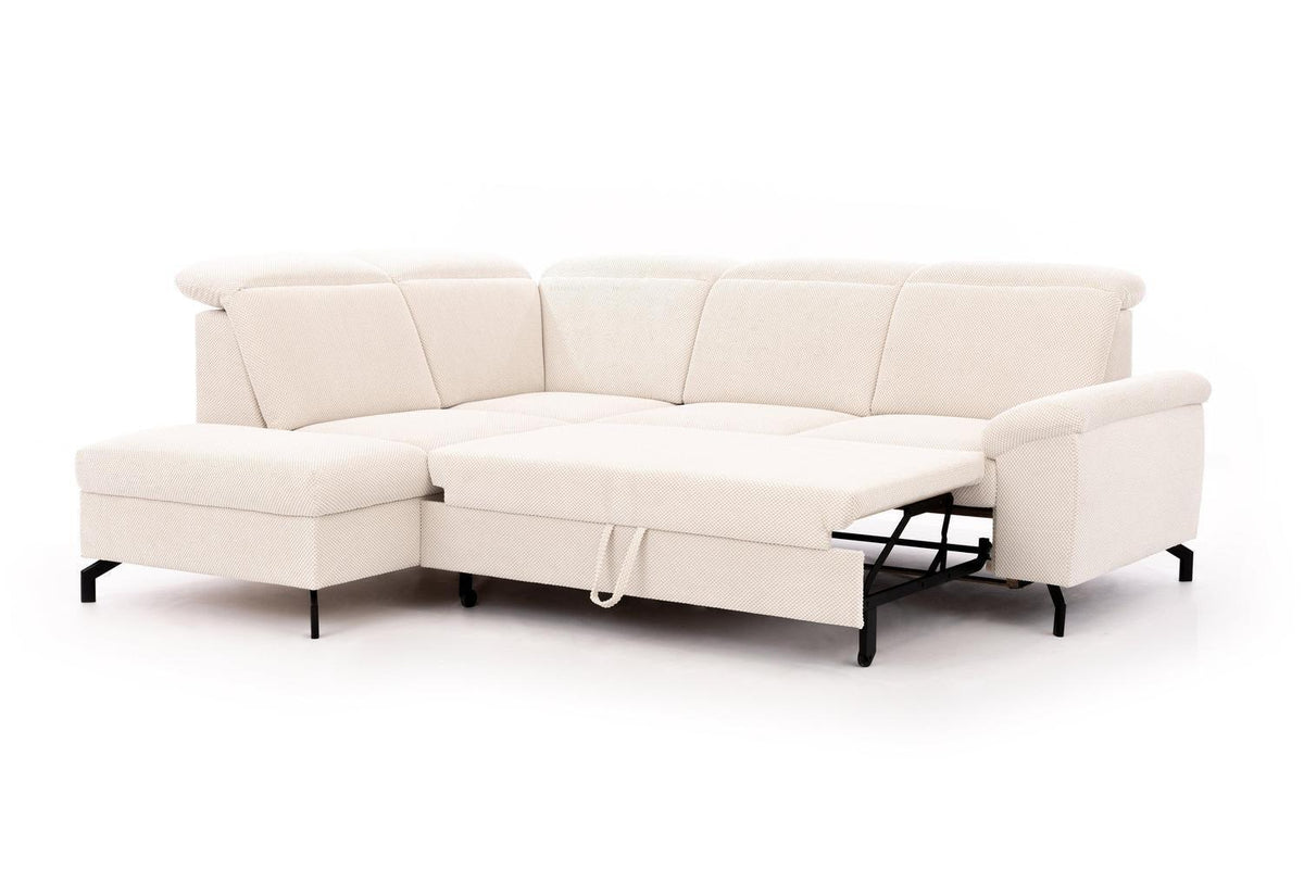 Caneli Express Delivery Corner Sofa Bed With Storage Malia Cream