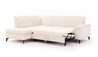 Sofa narożna Caneli z funkcją spania i schowkiem