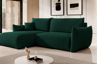 Allora Express Delivery Corner Sofa Bed With Storage Monolith 37 GREEN