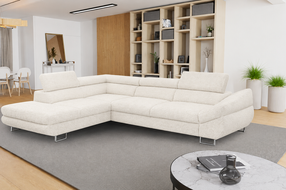 Fabio Express Delivery Corner Sofa Bed With Storage In Anthology 1 Ivory
