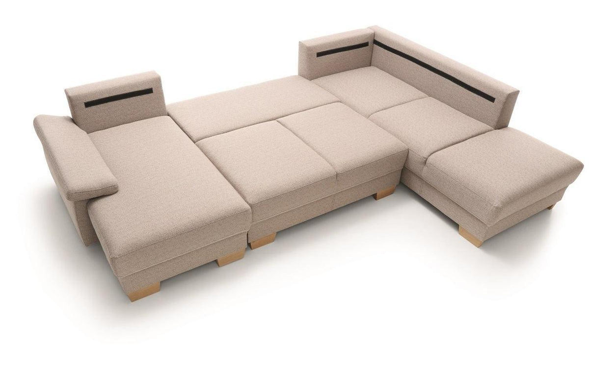 Chivas 3 U Shape Corner Sofa Bed In Soro 61