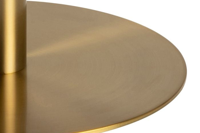 Corby Express Delivery Round Coffee Table with White Polished Marble Top & Gold Base