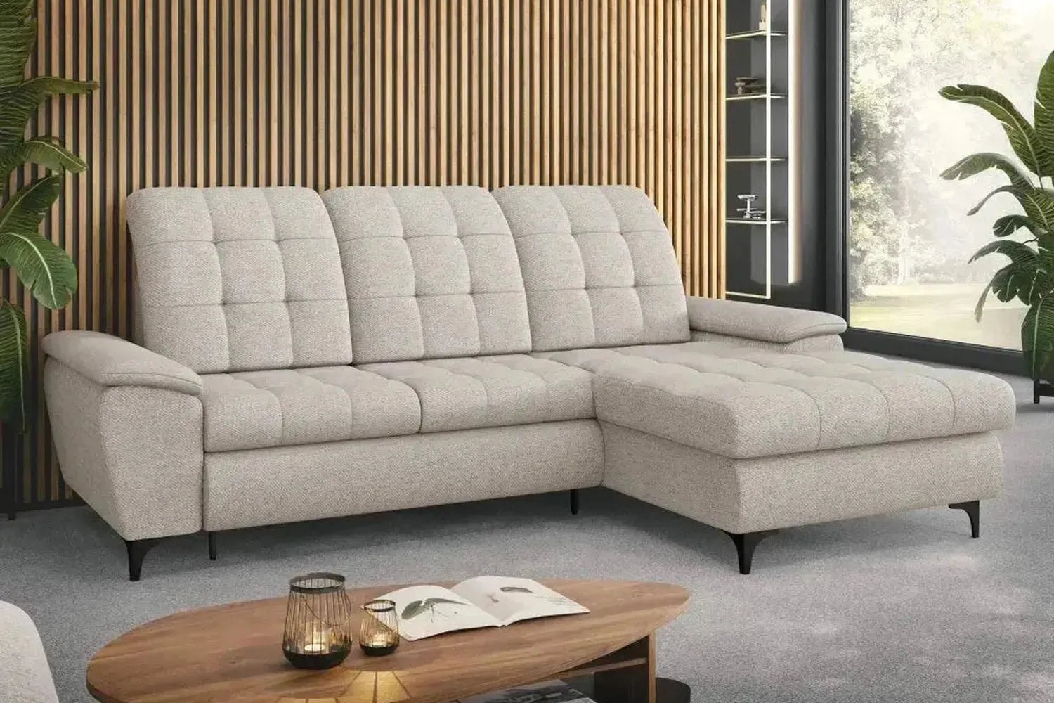 Crystal Corner Sofa Bed With Storage