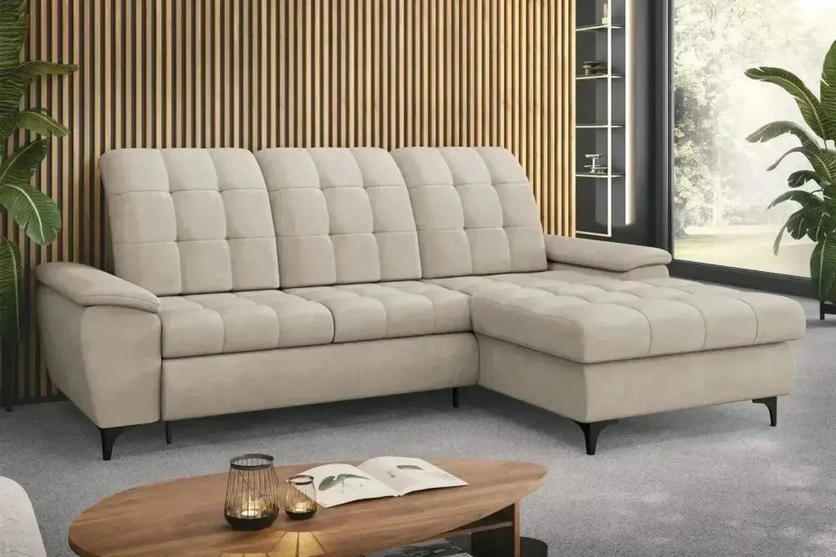 Crystal Corner Sofa Bed With Storage