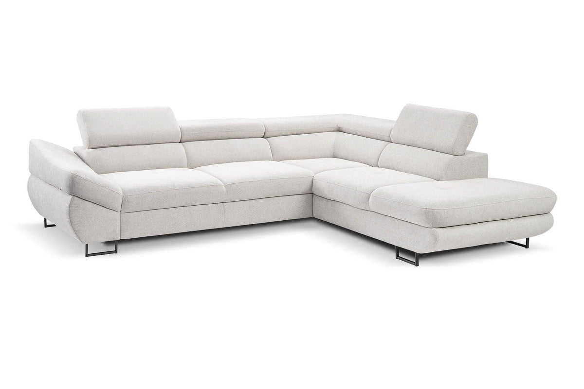 White sectional sofa on a white background