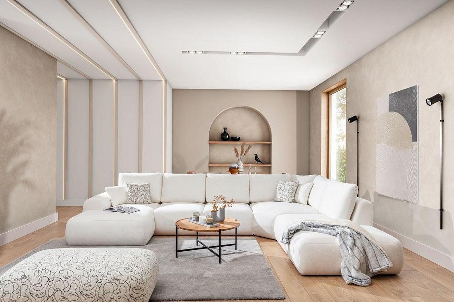 Dionizos U Corner Sofa Conti Boucle Nata