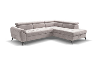 Narożna sofa z funkcją spania Mario z pojemnikiem na pościel