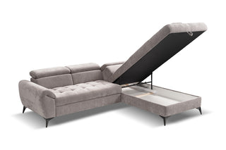 Narożna sofa z funkcją spania Mario z pojemnikiem na pościel