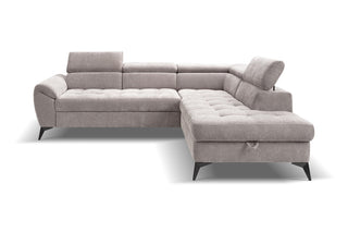 Narożna sofa z funkcją spania Mario z pojemnikiem na pościel