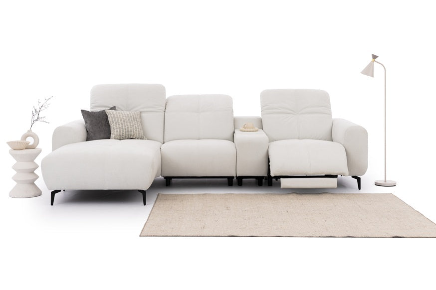 Este Small Recliner Corner Sofa with Storage Console