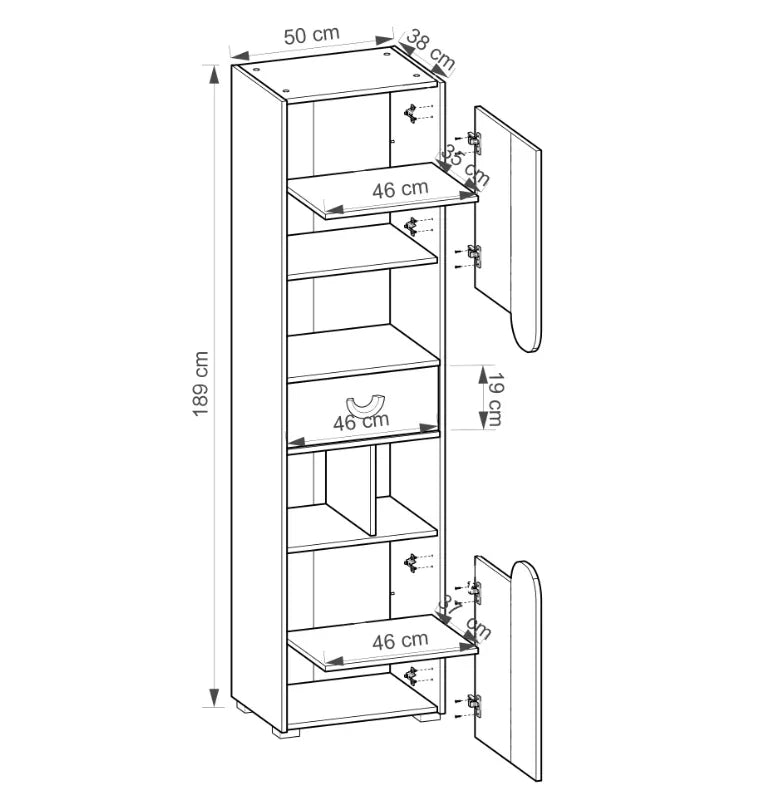 Futuro 3 Express Delivery Tall Wardrobe dimensions