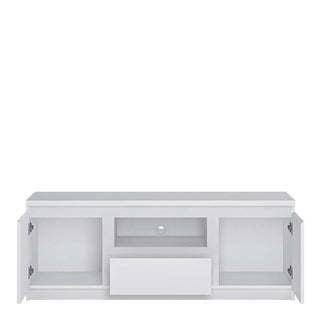 Fribo 2 Door 1 Drawer TV Cabinet in White - Msofas LTD