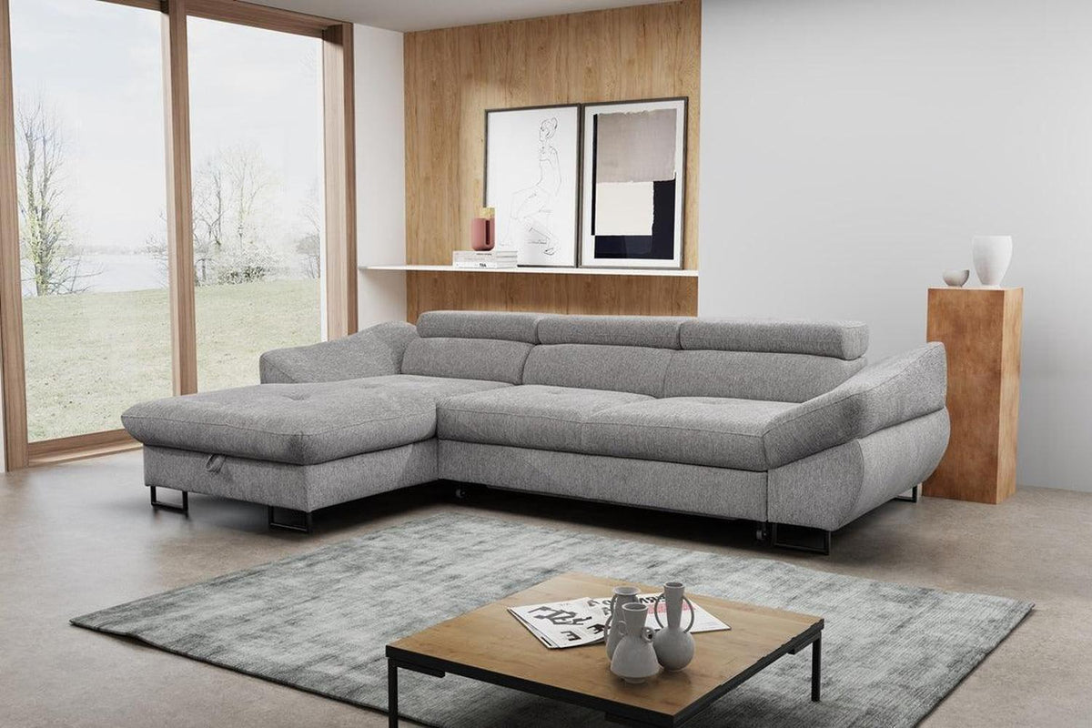 Fabio Corner Sofa Bed Mini Longchair With Storage Aragon 80