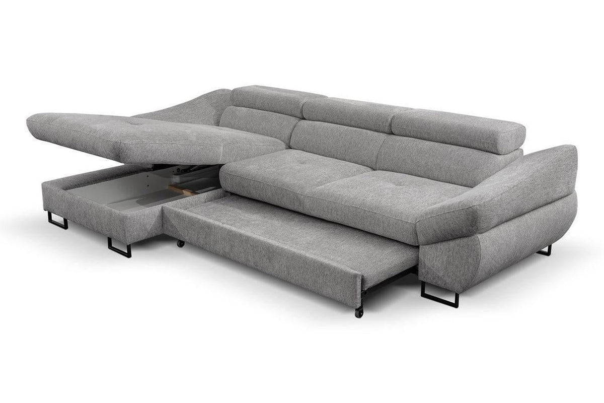 Fabio Corner Sofa Bed Mini Longchair With Storage Aragon 80