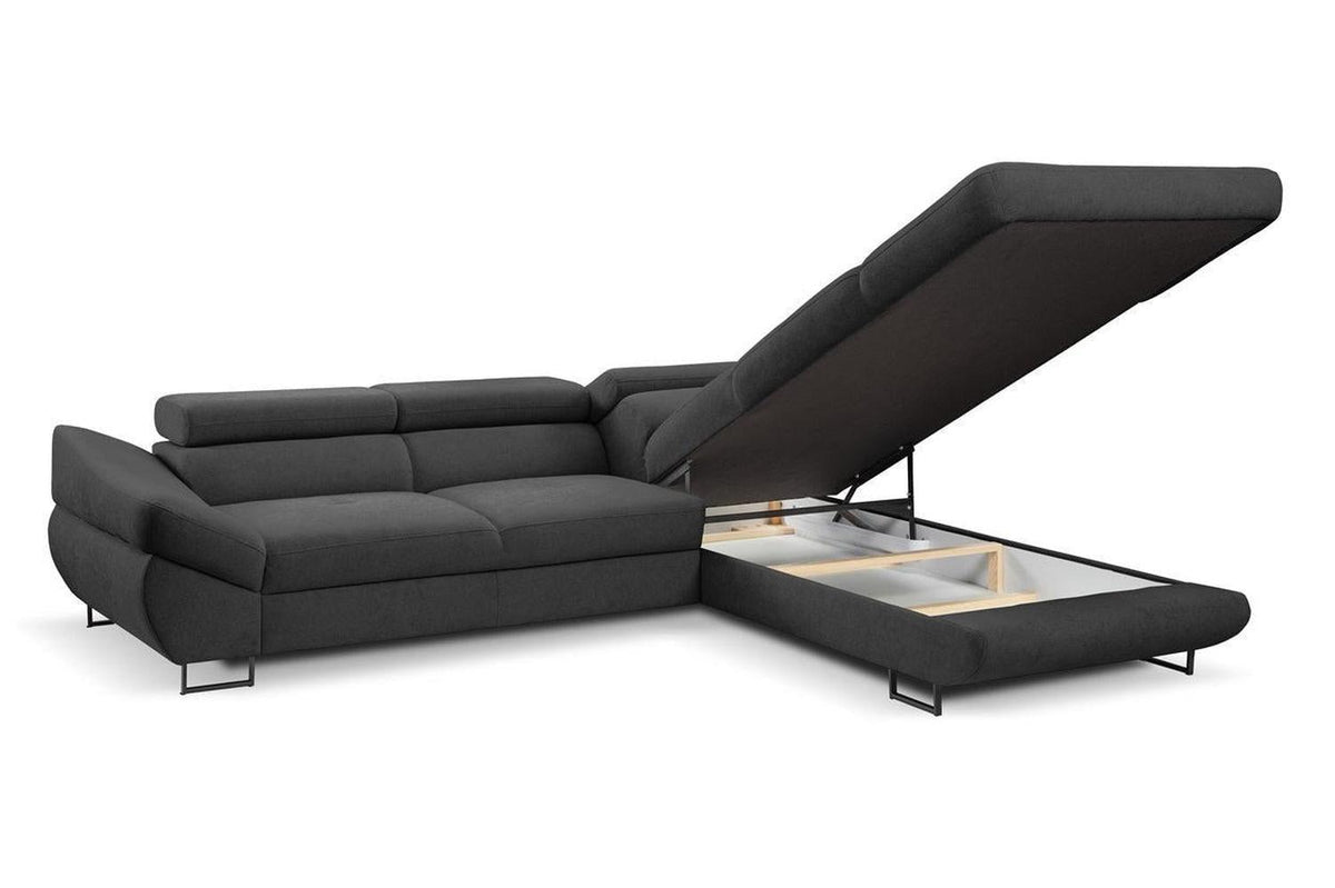 Fabio Corner Sofa Bed With Storage Graceland Graphite Clearance
