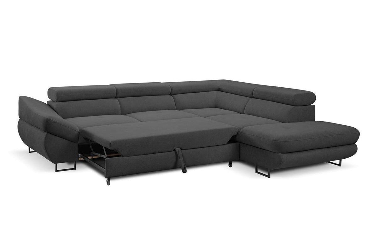 Fabio Corner Sofa Bed With Storage Graceland Graphite Clearance