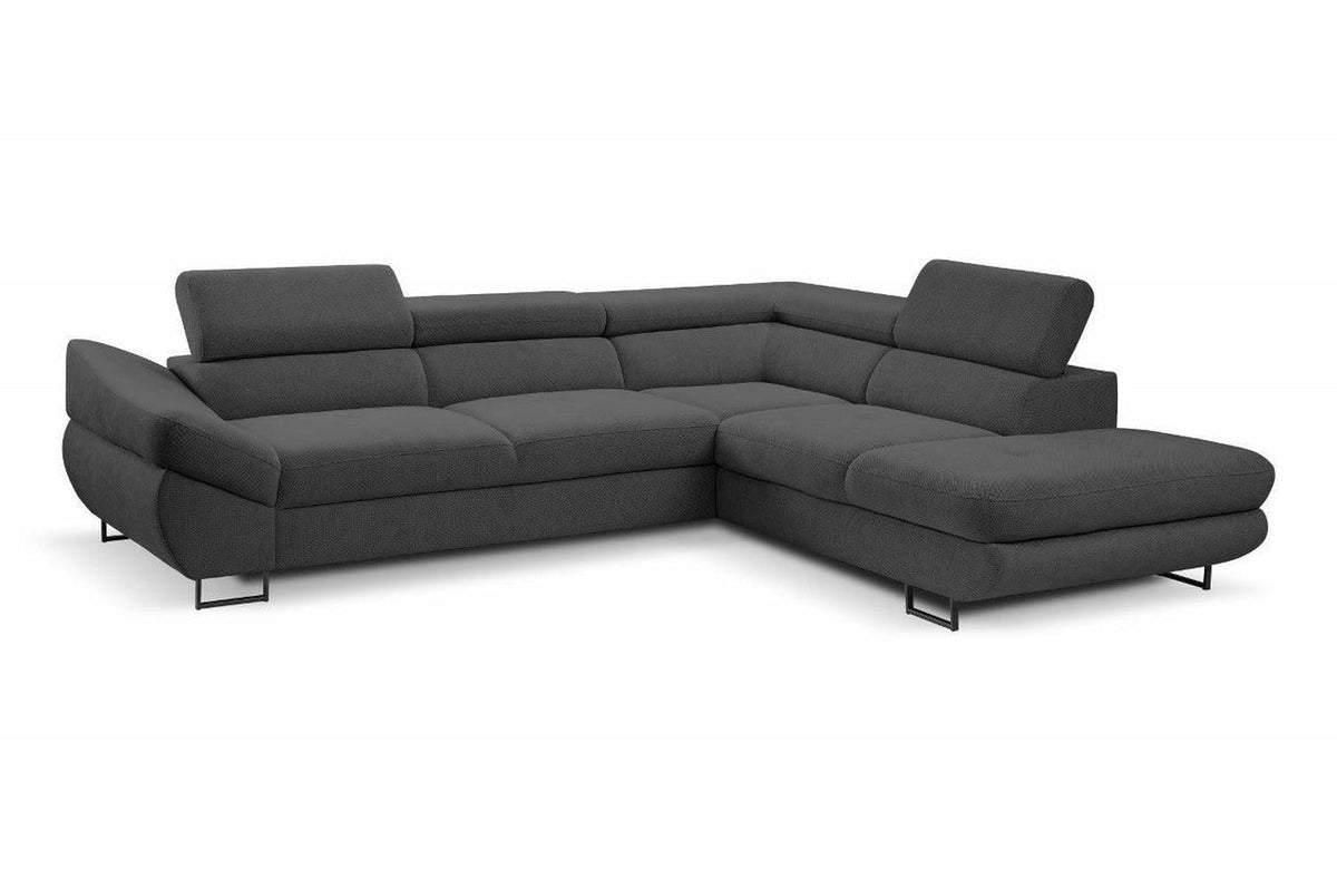 Fabio Corner Sofa Bed With Storage Graceland Graphite Clearance