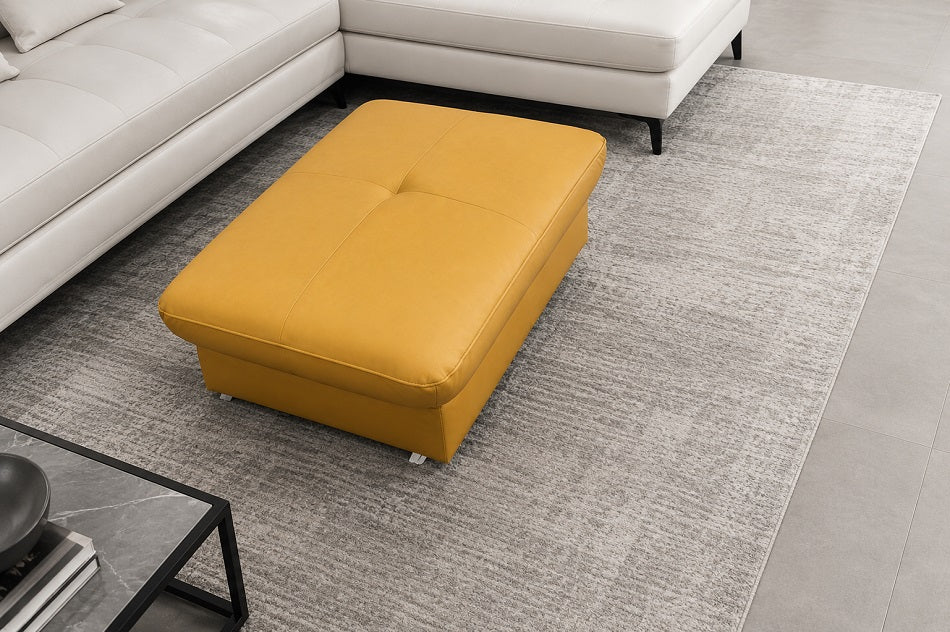 Ex-Display Fabio Footstool In Natural Leather