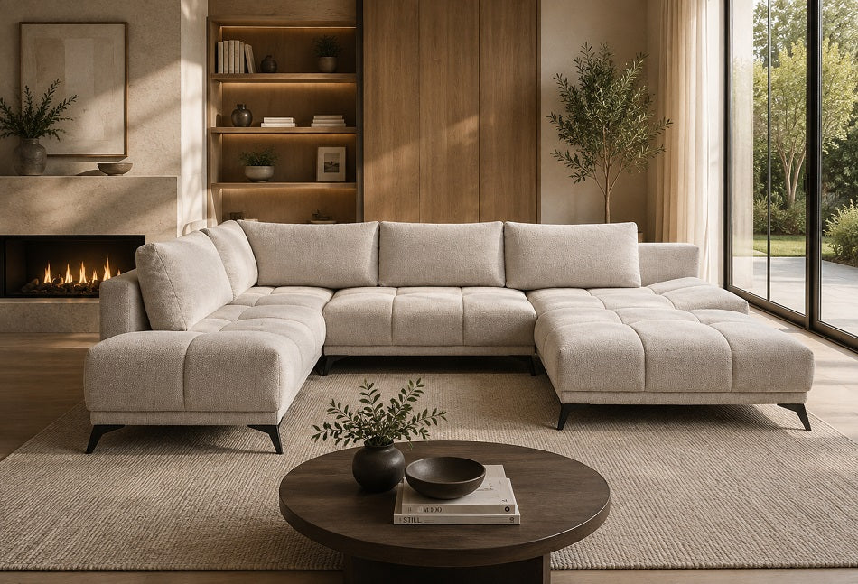 Felipe U-Shape Corner Sofa Bed With Storage