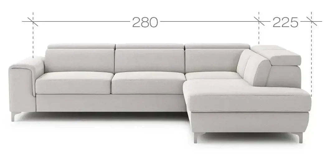 Genova Corner Sofa Bed With Storage dimensions
