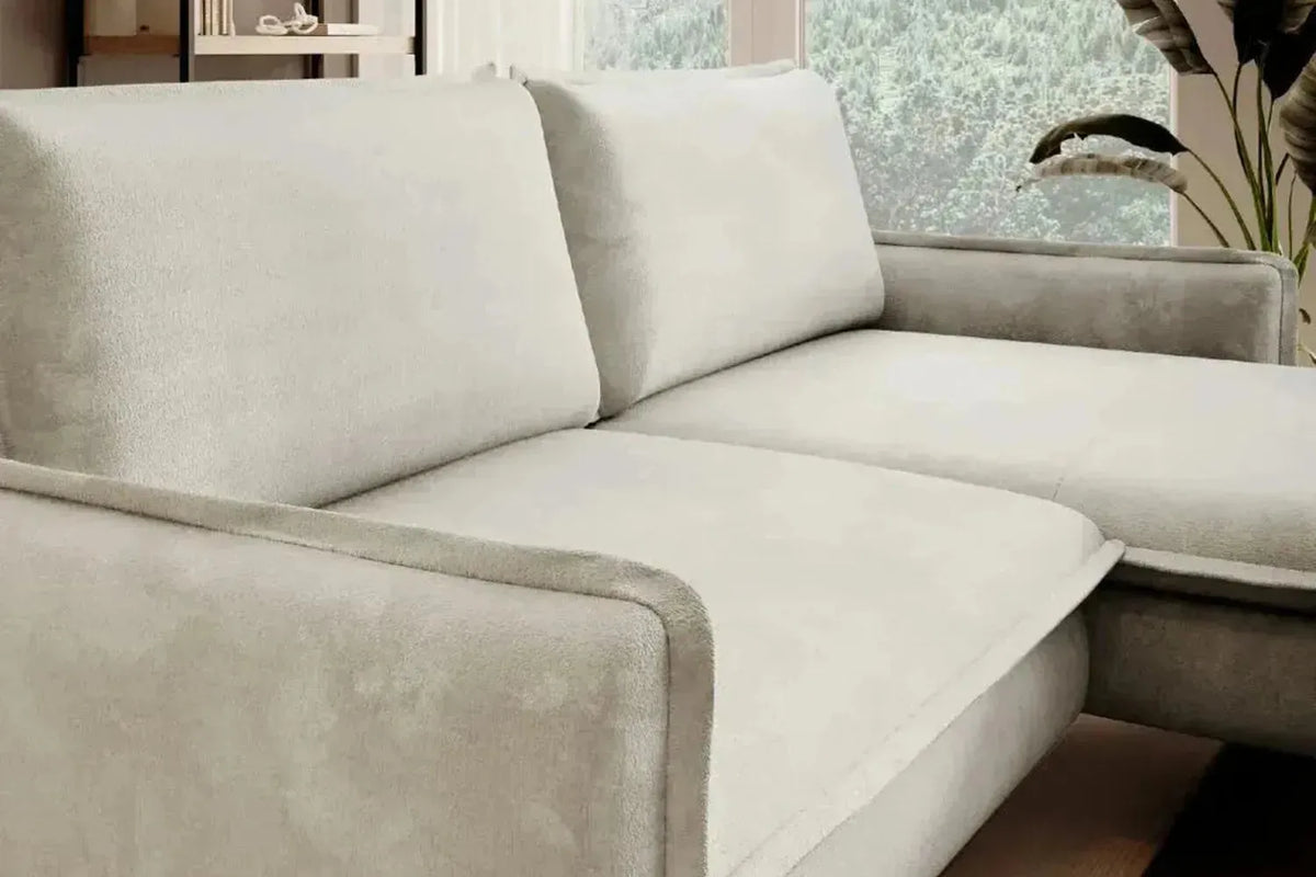 Glossy Corner Sofa Bed With Storage
