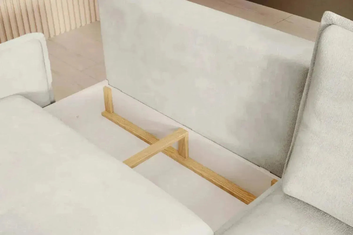 Glossy Corner Sofa Bed With Storage