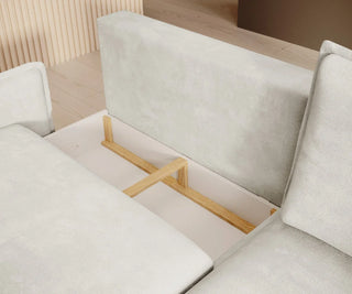 Glossy Corner Sofa Bed with Storage