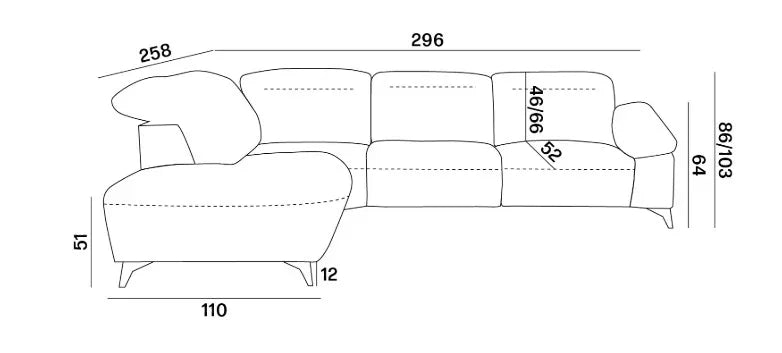 Gappa Large Recliner Corner Sofa dimensions