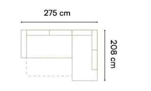 Garda 2 Corner Sofa Bed With Storage dimensions