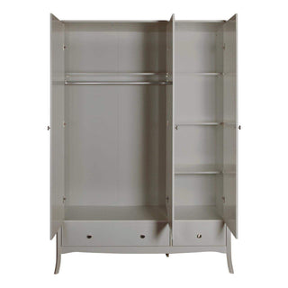 Baroque 3 Door 2 Drawer Wardrobe Grey