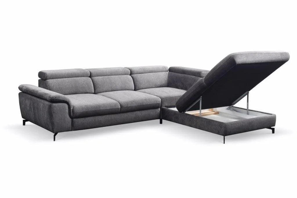 Alegra Corner Sofa Bed With Storage Malia Tumeric Clearance