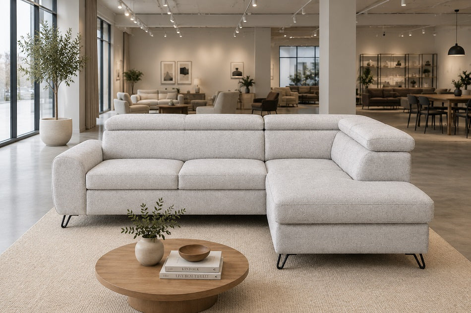 Idylla Express Delivery Corner Sofa Bed With Storage Marble Velour Zoya 01