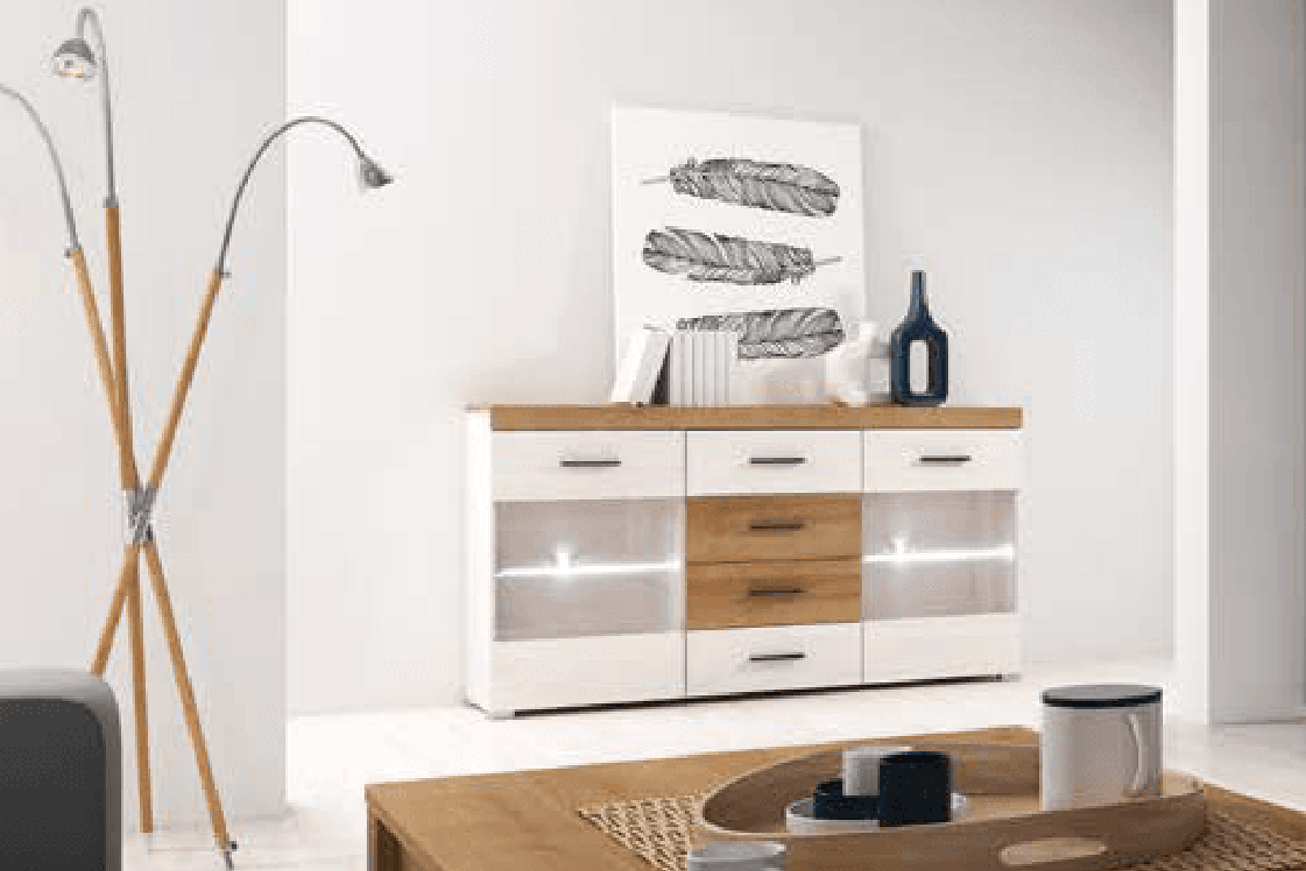 Falco Express Delivery Glass Sideboard Oak Riviera 150