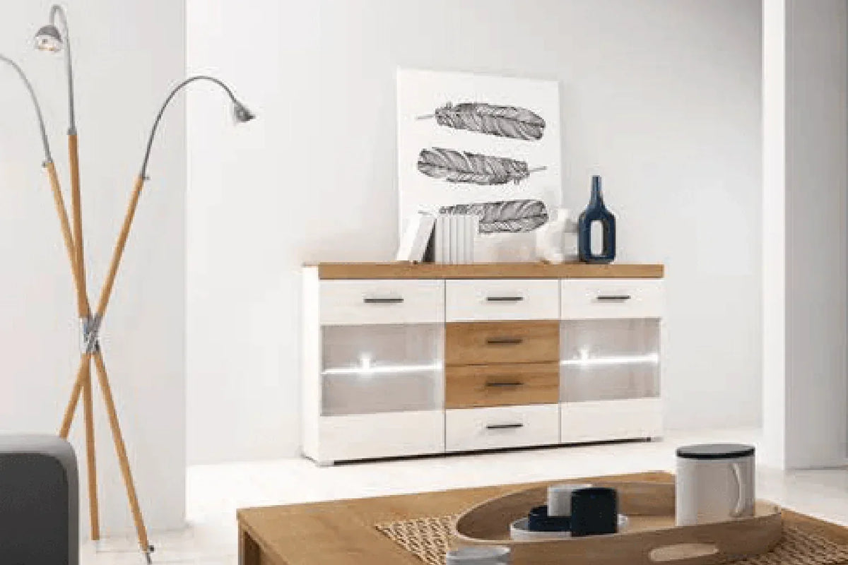 Falco Express Delivery Glass Sideboard Oak Riviera 150