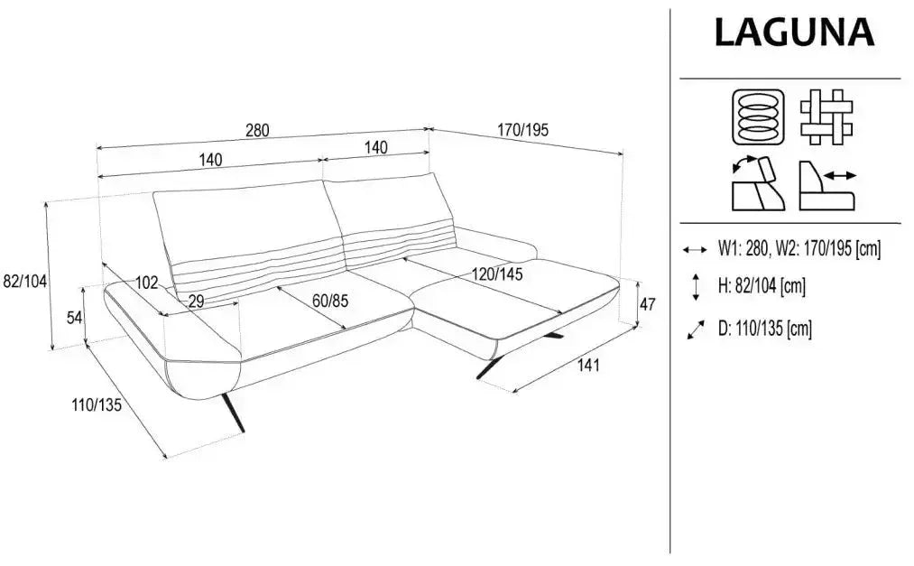Laguna Corner Sofa dimensions