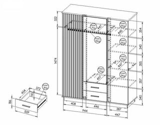 Lamelo Wardrobe 145 - Msofas LTD