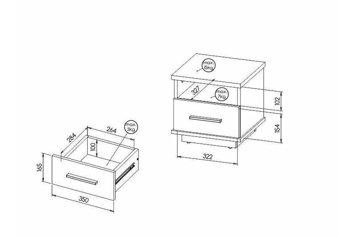 Lamelo Bedside Table