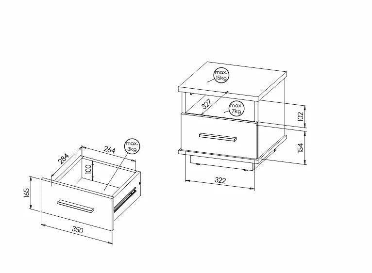 Lamelo Bedside Table