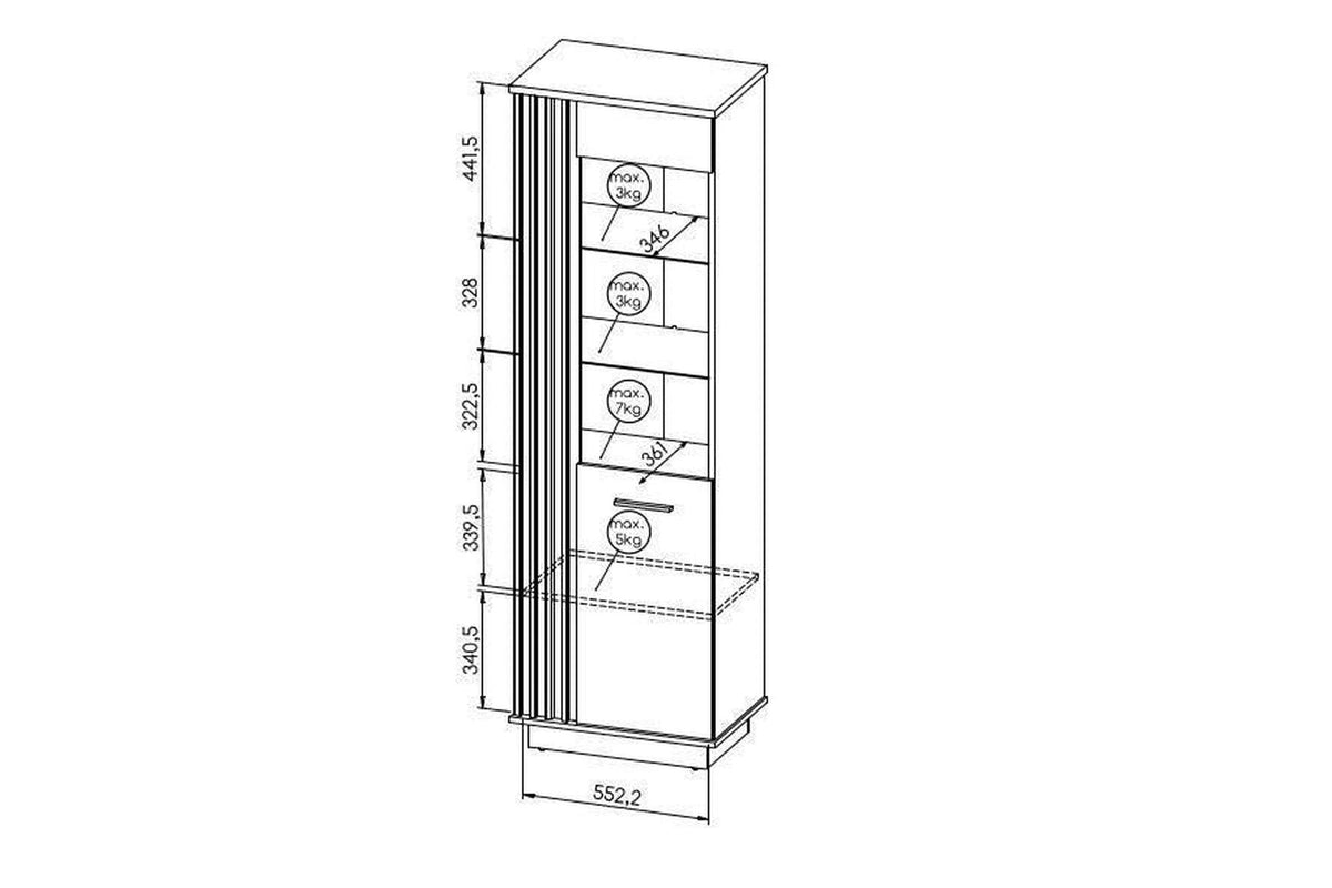 Lamelo Tall Display Cabinet 60