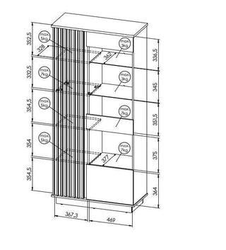 Lamelo Tall Display Cabinet 90